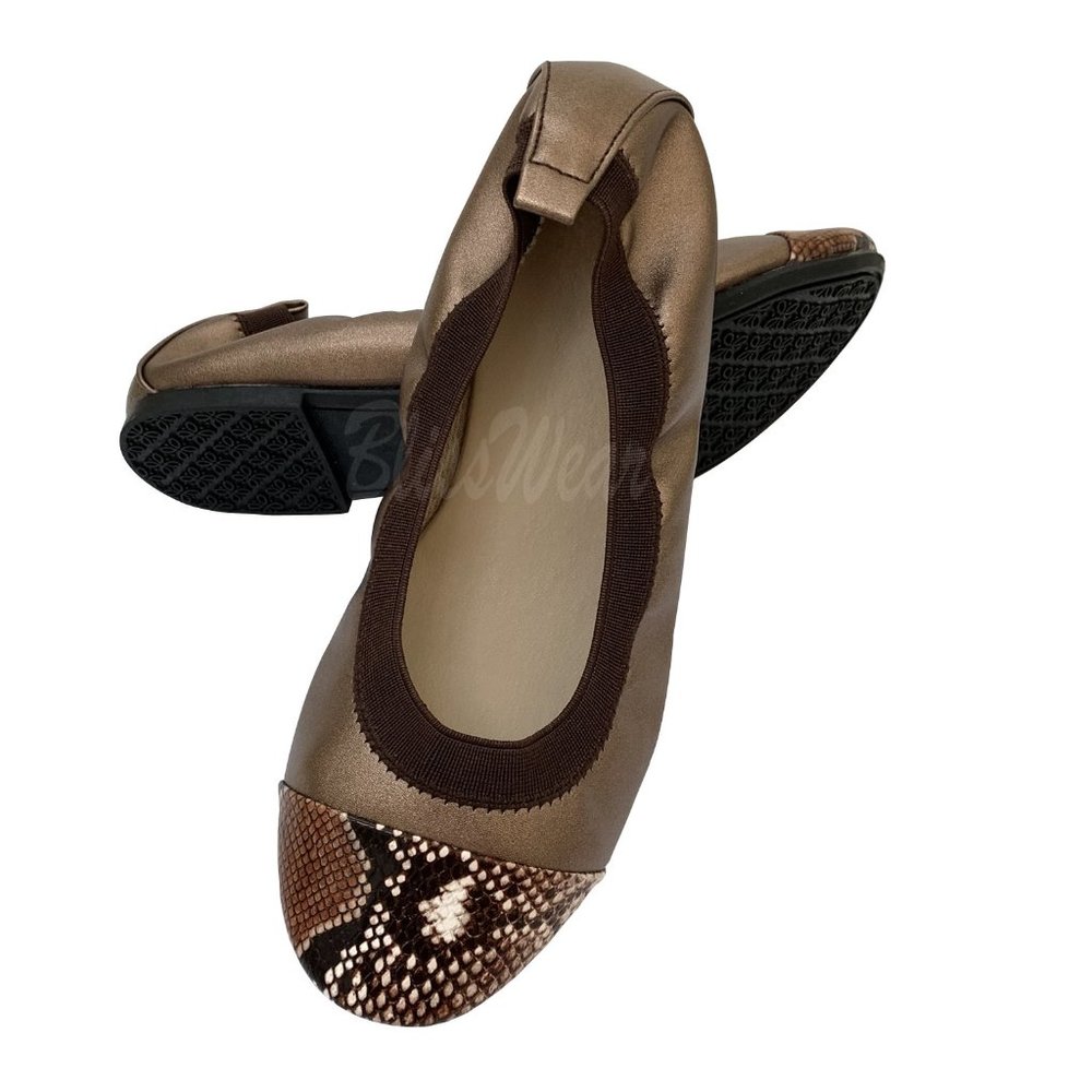 Ballet Flats Toe Cap Croco